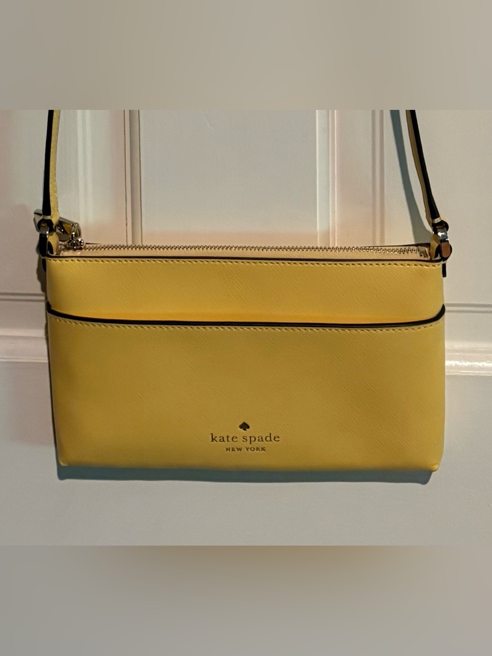 Kate Spade New York Yellow Saffiano Leather Crossbody Bag